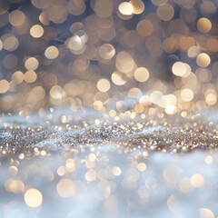 Christmas bokeh abstract silver background.