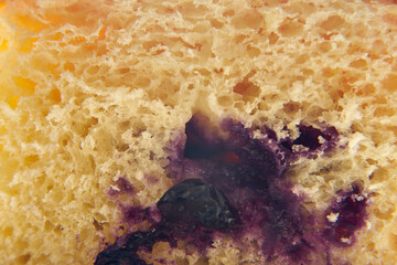 bułka z jagodami, makro 