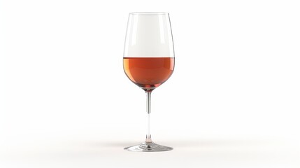 Chic presentation of a solitary red wine glass against a pristine white backdrop