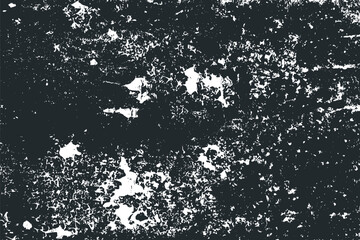 Worn black and white grunge texture. Dark grainy texture background. Dust overlay textured. Grain noise particles. Weathered effect. Torn graininess pattern. Vector illustration, EPS 10.