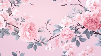Delicate floral patterns on a soft pastel background, ideal for feminine and vintageinspired designs
