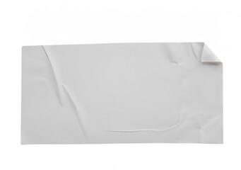 Blank Paper Sticker Label, Isolated on White Background