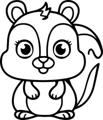 a cute little happy squirrel sticker art