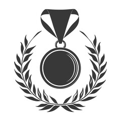 Silhouette Medal Award black color only