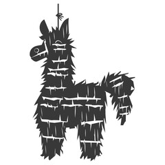 Silhouette mexican pinata black color only