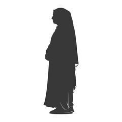 Silhouette muslim elderly woman black color only