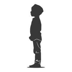 Silhouette muslim little boy black color only
