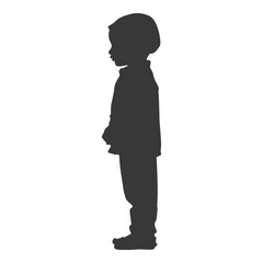 Silhouette muslim little boy black color only