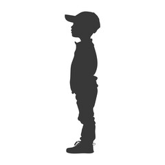 Silhouette muslim little boy black color only