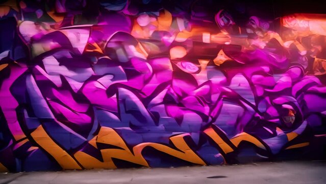 Vandalized Wall Covered in Graffiti Generative AI