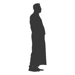 Silhouette muslim man black color only