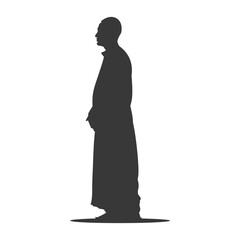 Silhouette muslim man black color only