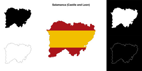 Salamanca province outline map set