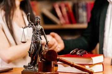 Male lawyer or judge consult having team meeting with client. Law and Legal services concept.