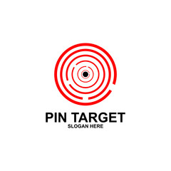 Simple arrow center target point logo concept. Simple arrow center target. Vector Illustration.