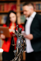 Male lawyer or judge consult having team meeting with client. Law and Legal services concept.