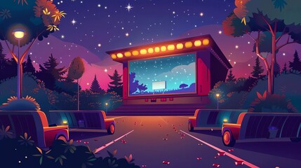 Going to a drive in movie, Enjoying a movie under the stars
