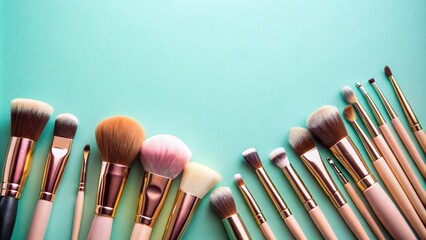 Set of makeup brushes for background