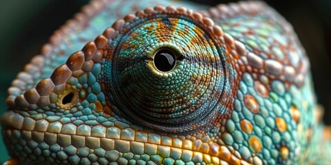 focus on chameleon's eye