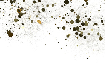 confetti png. Gold confetti falls from the sky. Glittering confetti on a transparent background. Holiday,