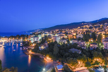 Landscape View Of Beautiful Harbor At Adriatic Coast, Opatija, Croatia