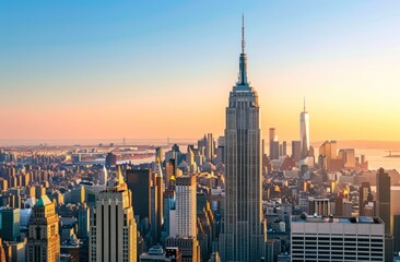 Obraz premium A panoramic view of the New York City skyline