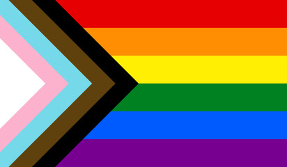The Rainbow flag is the symbol of the LGBTQ+ community. Rainbow pride flag stripes. Social Justice