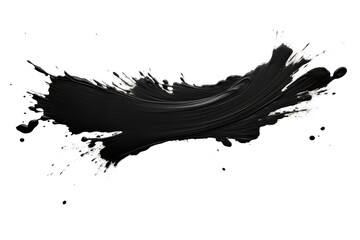 A black and white paint stroke captured on a transparent background