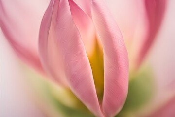 Fototapeta premium Close-up of a tulip Petal, Color Gradients, Fine Lines, Macro Photography, Floral Details, Vibrant pink Flower, High Resolution