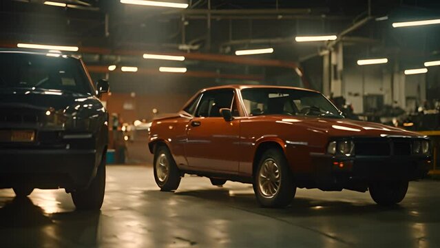 Two Cars Parked Side by Side in Garage Generative AI
