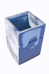 Street concrete trash can isolate on a white background close-up.