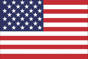Traditional American flag with stars and stripes, red, white, and blue colors