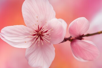 Close-up of cherry blossom Petal, sakura, Color Gradients, Fine Lines, Macro Photography, Floral Details, Vibrant Pink Flower, High Resolution
