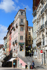 Old street of Coimbra city, Portugal.