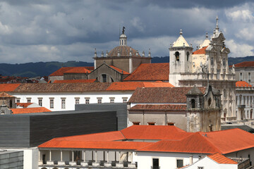 Top view of the old town of Coimbra in Portugal
