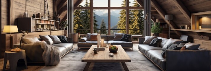 Interior of modern living room. Elegant Minimalist Living Room. Beautiful and large living room...
