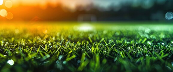 Abstract Football Field With Dynamic Fractals With Copy Space, Football Background