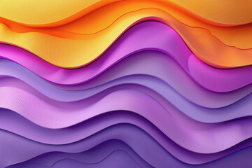 Obraz premium Abstract paper craft shapes in bright colors and photorealistic lilac background.