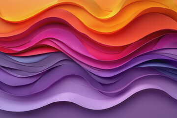 Abstract paper craft shapes in bright colors and photorealistic lilac background.