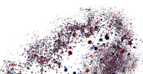 confetti - USA banner mockup with confetti confetti in American national colors. USA Presidents Day, American Labor day, Memorial Day, US election concept.