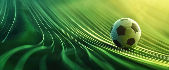 Abstract Lines Tracing A Footballýs Trajectory With Copy Space, Football Background