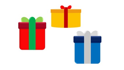 background illustration of Christmas, gift boxes with ribbon