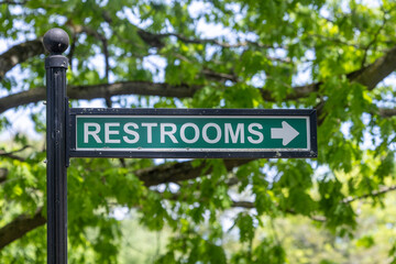 Information sign in a park in city