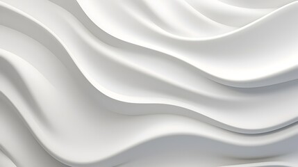 Elegant White Wavy Abstract Background with Flowing Curved Shapes and Smooth Textures
