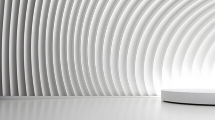 Futuristic Architectural Backdrop with Minimalist White Stripes and 3D Rendering