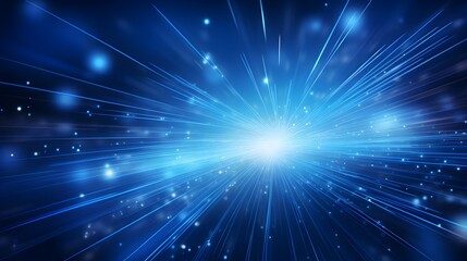 Fototapeta premium Luminous Celestial Burst of Vibrant Blue Radiant Energy in Futuristic Digital Atmosphere