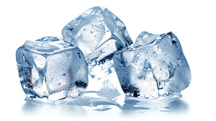 Close-Up of Ice Cubes on White Background