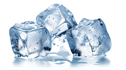 Obraz premium Close-Up of Ice Cubes on White Background