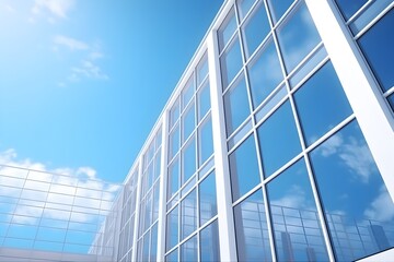 Obraz premium Sleek and Striking:A Stunning Architectural Facade Reaching for the Sky