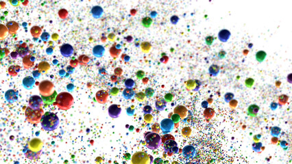 Sunburst and colorful confetti background frame illustration